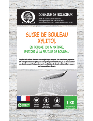 1 kg | Sucre de bouleau (xylitol) enrichi aux feuilles de bouleau
